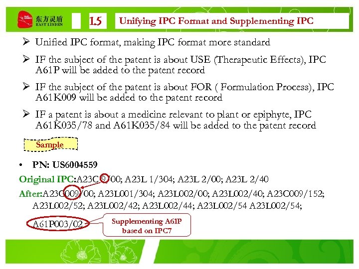1. 5 Unifying IPC Format and Supplementing IPC Ø Unified IPC format, making IPC