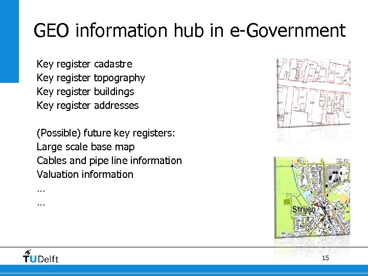 GEO information hub in e-Government Key Key register cadastre topography buildings addresses (Possible) future