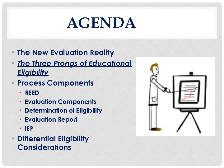 AGENDA • The New Evaluation Reality • The Three Prongs of Educational Eligibility •