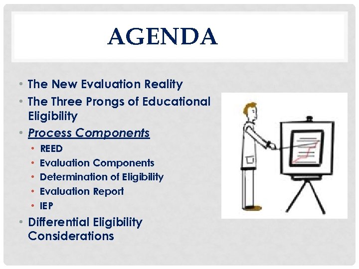 AGENDA • The New Evaluation Reality • The Three Prongs of Educational Eligibility •