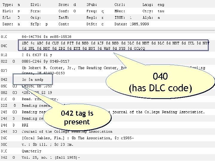 040 (has DLC code) 042 tag is present 