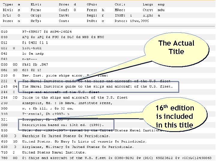 The Actual Title 16 th edition is included in this title 