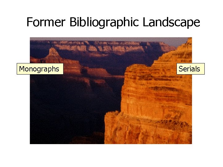 Former Bibliographic Landscape Monographs Serials 