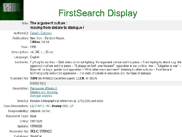 First. Search Display 