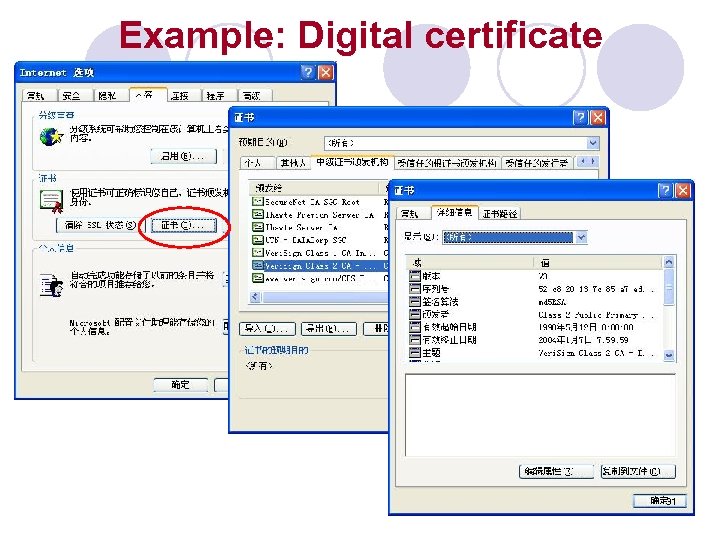 Example: Digital certificate 31 