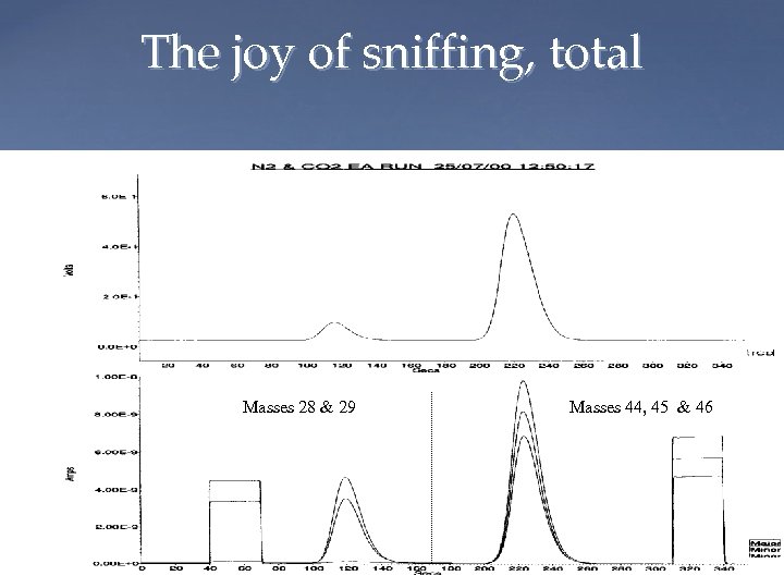 The joy of sniffing, total CO 2 TCD output from EA N 2 Mass