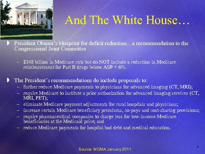 And The White House… » President Obama’s blueprint for deficit reduction…a recommendation to the