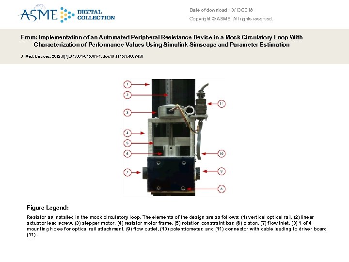 Date of download: 3/13/2018 Copyright © ASME. All rights reserved. From: Implementation of an
