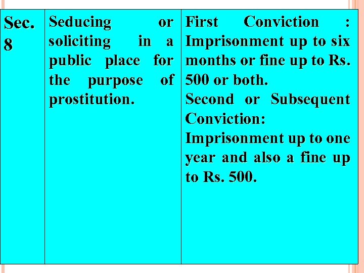 Sec. Seducing soliciting 8 or in a public place for the purpose of prostitution.