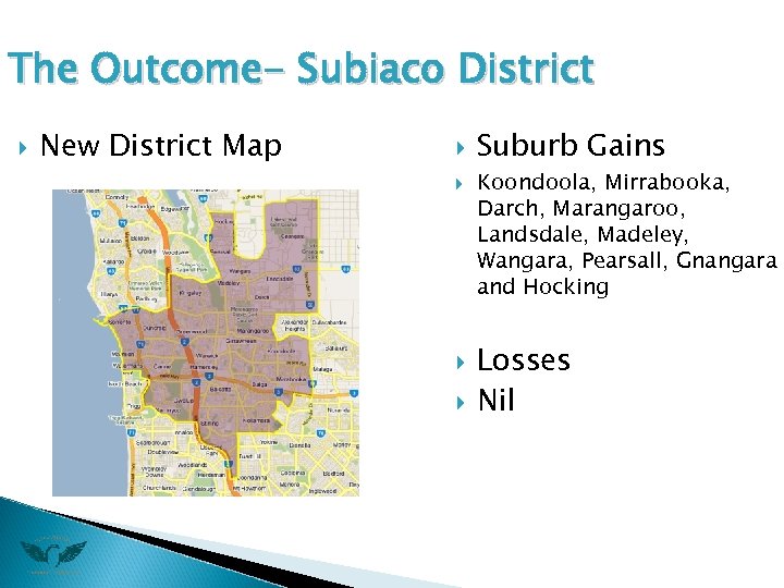 The Outcome- Subiaco District New District Map Suburb Gains Koondoola, Mirrabooka, Darch, Marangaroo, Landsdale,
