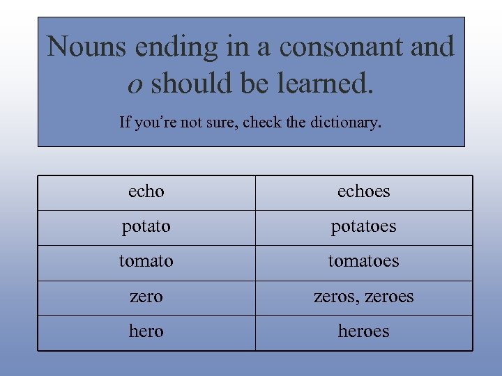 Nouns ending in a consonant and o should be learned. If you’re not sure,