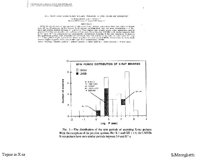 Topics in X-ray astronomy - Tuebingen February 2004 S. Mereghetti 