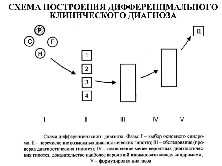 СХЕМА ПОСТРОЕНИЯ ДИФФЕРЕНЦМАЛЬНОГО КЛИНИЧЕСКОГО ДИАГНОЗА 