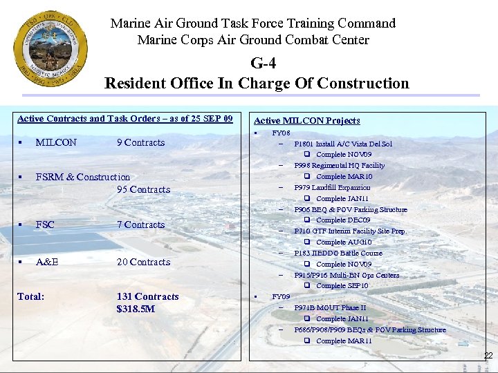 Marine Air Ground Task Force Training Command Marine Corps Air Ground Combat Center G-4