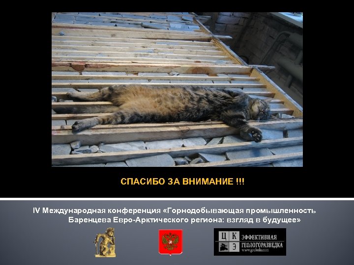 СПАСИБО ЗА ВНИМАНИЕ !!! IV Международная конференция «Горнодобывающая промышленность Баренцева Евро-Арктического региона: взгляд в