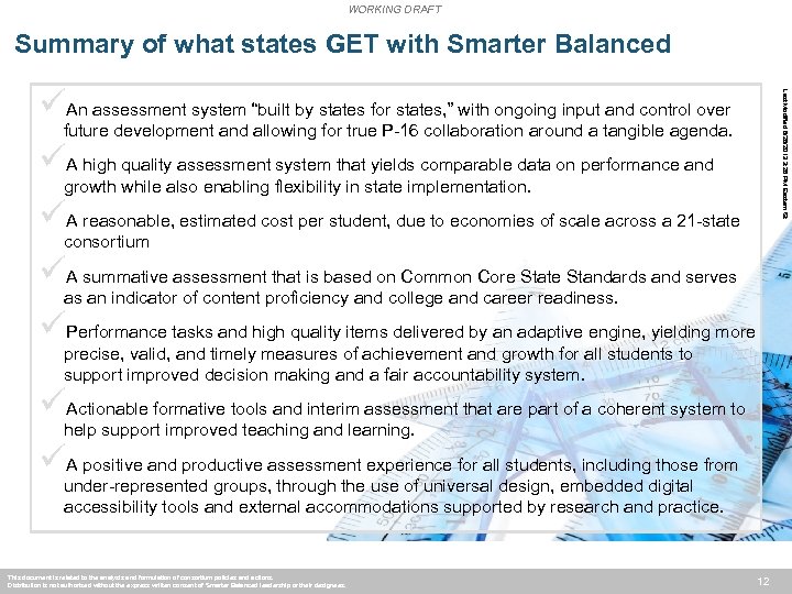 WORKING DRAFT Summary of what states GET with Smarter Balanced Last Modified 6/28/2013 3: