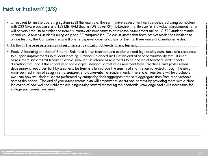 WORKING DRAFT Fact or Fiction? (3/3) …required to run the operating system itself (for