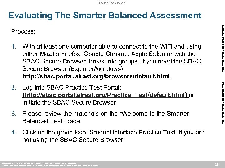 WORKING DRAFT Evaluating The Smarter Balanced Assessment Last Modified 6/28/2013 3: 28 PM Eastern