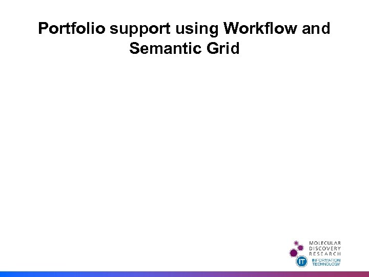 Portfolio support using Workflow and Semantic Grid 