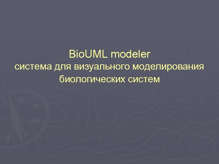 Bio. UML modeler система для визуального моделирования биологических систем 
