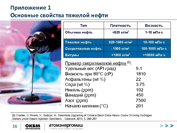 Два образца нефти стандартный с содержанием ванадия