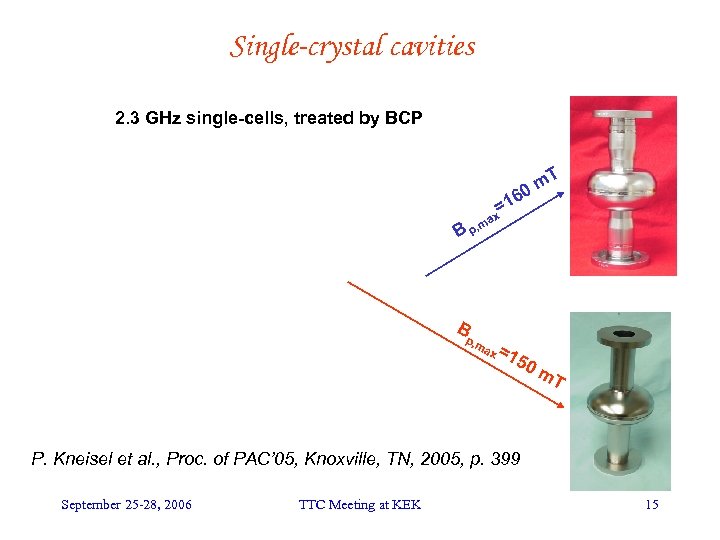 Single-crystal cavities 2. 3 GHz single-cells, treated by BCP m. T 0 16 =