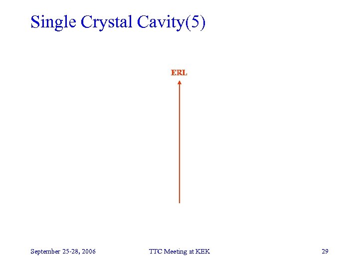 Single Crystal Cavity(5) ERL September 25 -28, 2006 TTC Meeting at KEK 29 