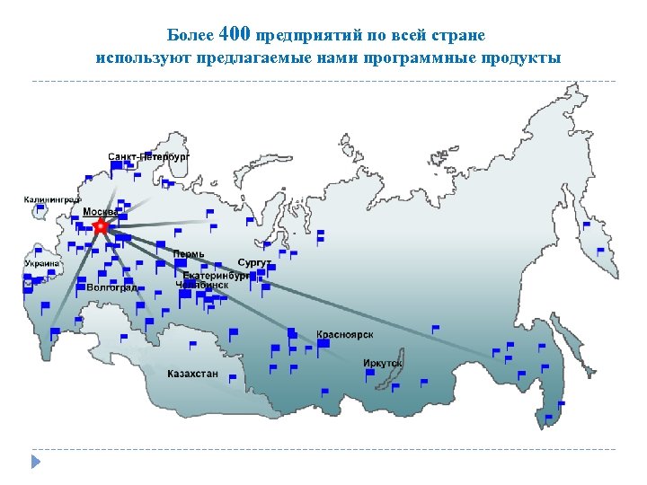 Более 400 предприятий по всей стране используют предлагаемые нами программные продукты 