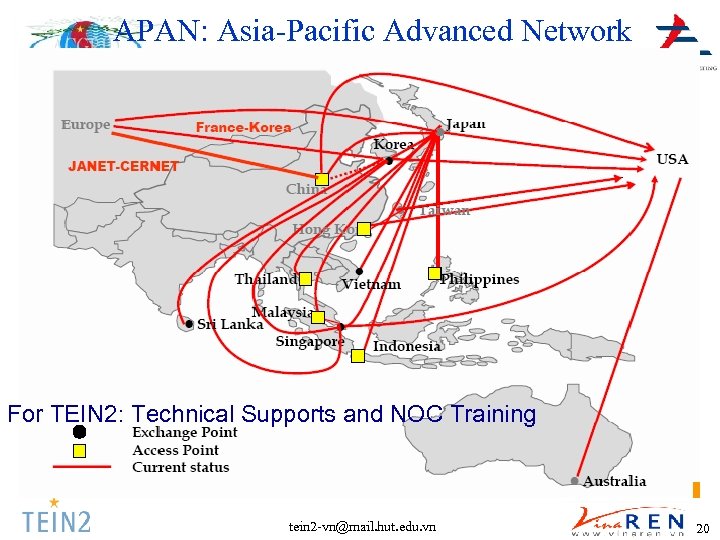 APAN: Asia-Pacific Advanced Network For TEIN 2: Technical Supports and NOC Training tein 2