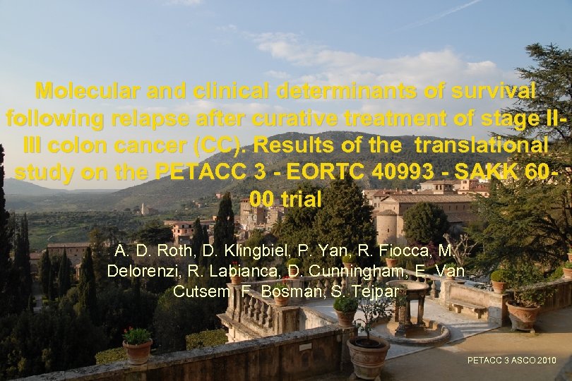 Molecular and clinical determinants of survival following relapse after curative treatment of stage IIIII