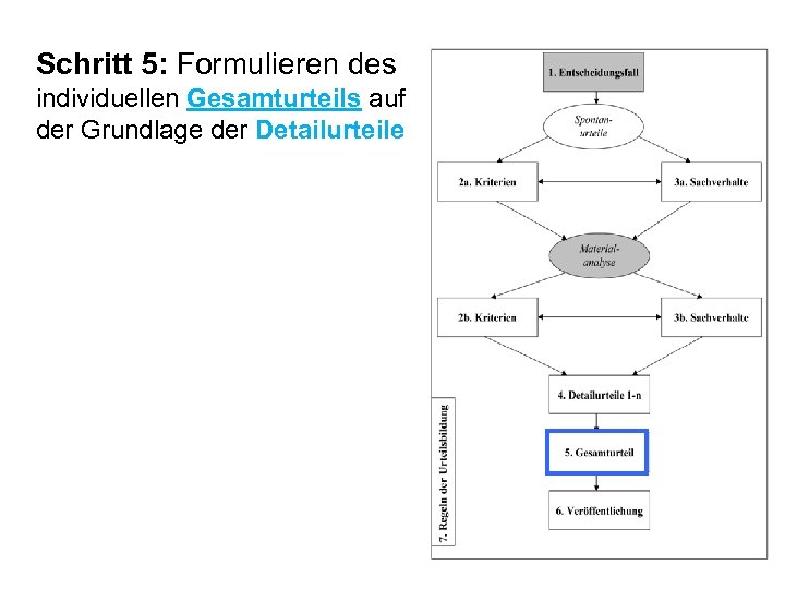 Schritt 5: Formulieren des individuellen Gesamturteils auf der Grundlage der Detailurteile 