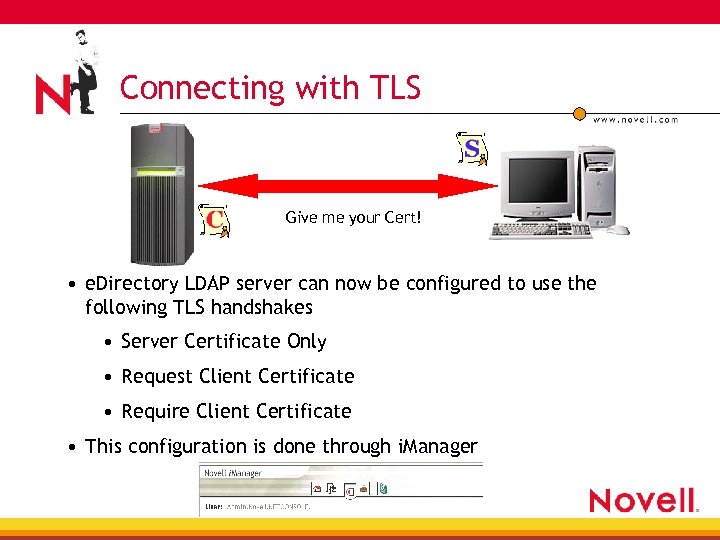 Connecting with TLS Please may I your Cert! Cert? Give me have your •