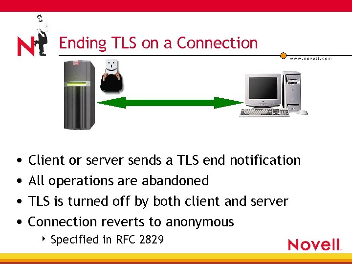 Ending TLS on a Connection • Client or server sends a TLS end notification