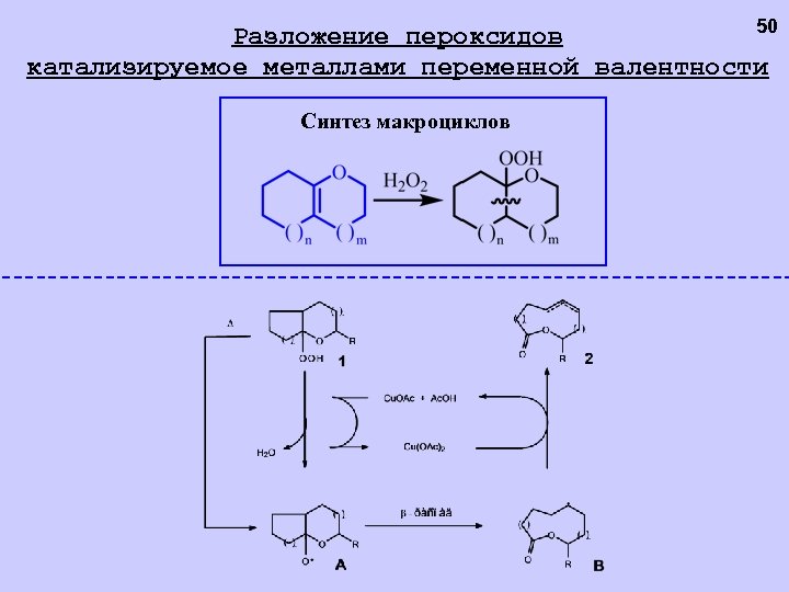 50 Разложение пероксидов катализируемое металлами переменной валентности Синтез макроциклов 