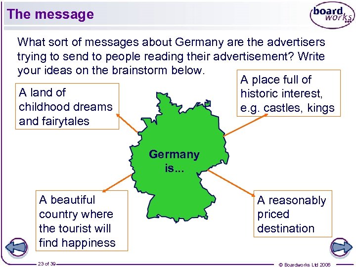 The message What sort of messages about Germany are the advertisers trying to send