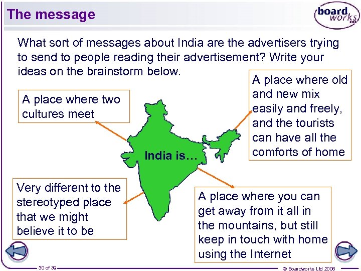 The message What sort of messages about India are the advertisers trying to send