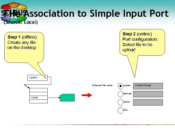 File Association to Simple Input Port (Source: Local) Step 2 (online) Port configuration: Select