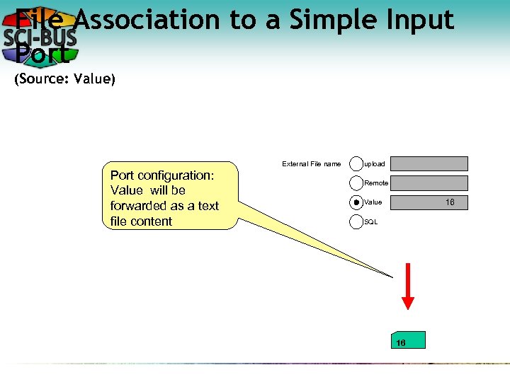 File Association to a Simple Input Port (Source: Value) External File name Port configuration: