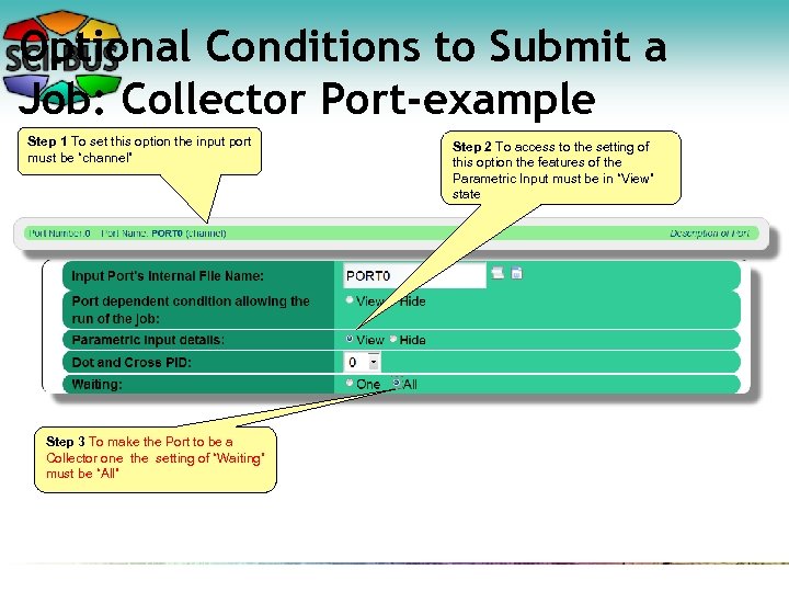 Optional Conditions to Submit a Job: Collector Port-example Step 1 To set this option
