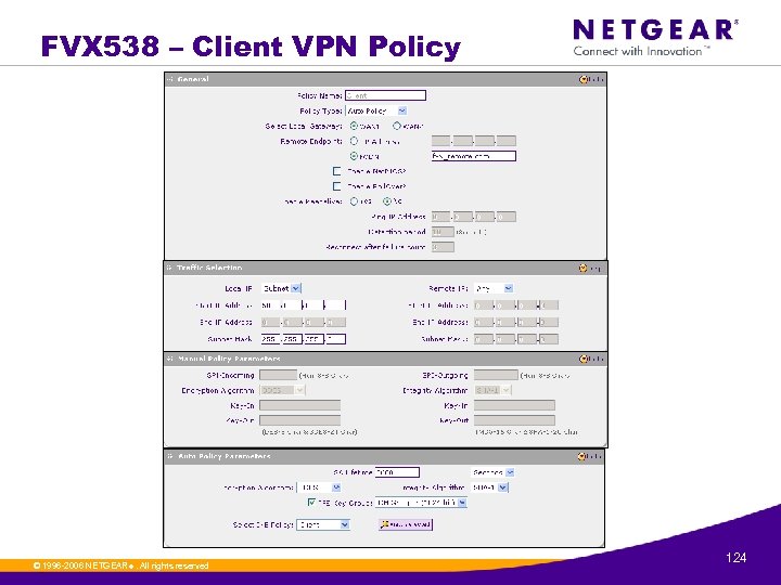 FVX 538 – Client VPN Policy © 1996 -2006 NETGEAR ®. All rights reserved.