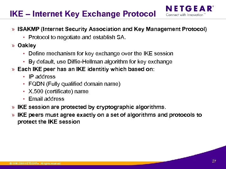 IKE – Internet Key Exchange Protocol » ISAKMP (Internet Security Association and Key Management