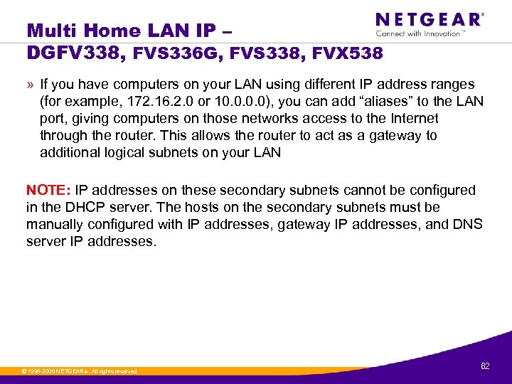 Multi Home LAN IP – DGFV 338, FVS 336 G, FVS 338, FVX 538