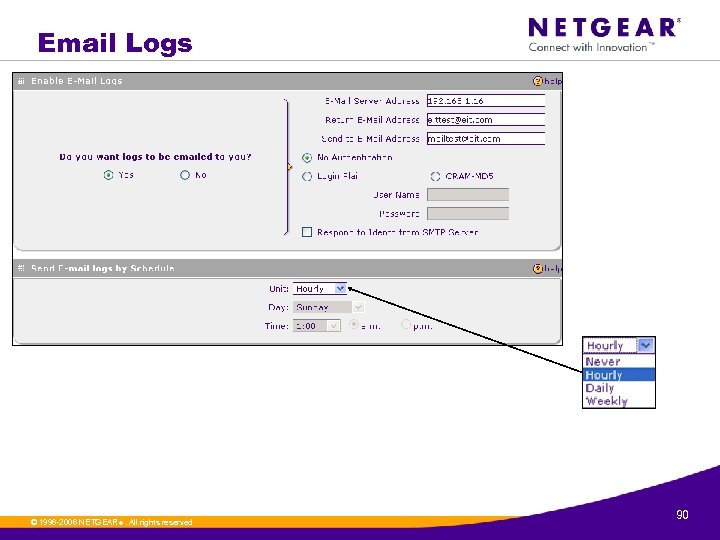 Email Logs © 1996 -2006 NETGEAR ®. All rights reserved. 90 