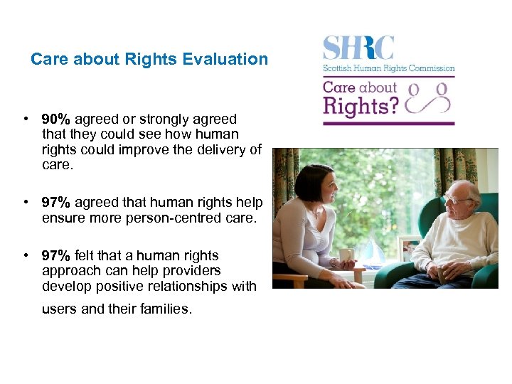 Care about Rights Evaluation • 90% agreed or strongly agreed that they could see