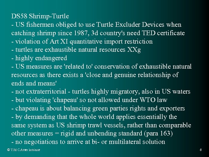 DS 58 Shrimp-Turtle - US fishermen obliged to use Turtle Excluder Devices when catching