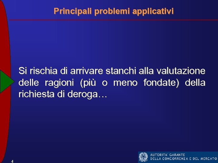 Principali problemi applicativi Si rischia di arrivare stanchi alla valutazione delle ragioni (più o
