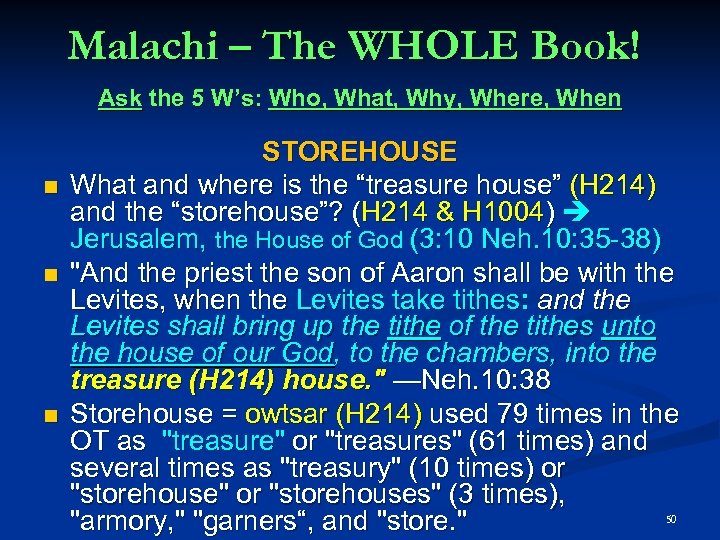 Malachi – The WHOLE Book! Ask the 5 W’s: Who, What, Why, Where, When