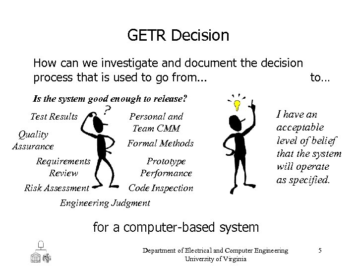 GETR Decision How can we investigate and document the decision process that is used