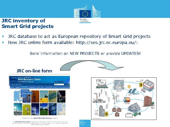 JRC inventory of Smart Grid projects • JRC database to act as European repository