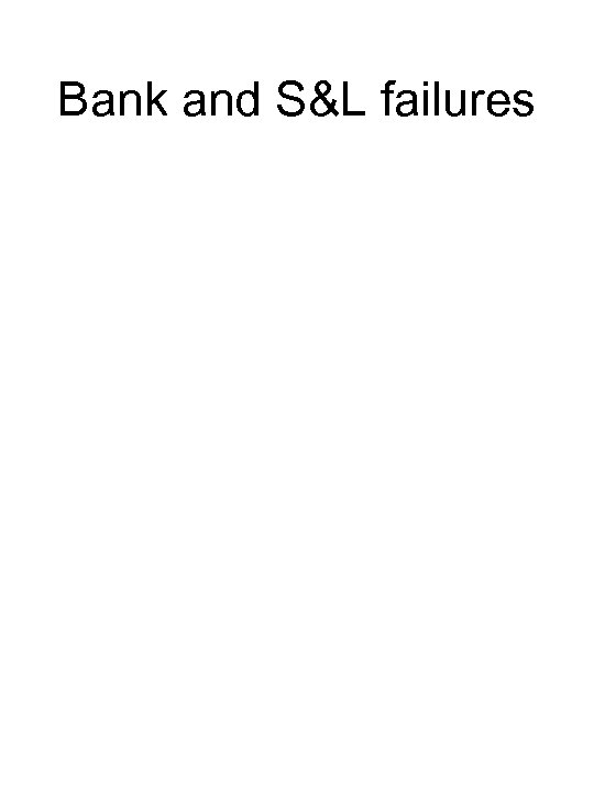 Bank and S&L failures 